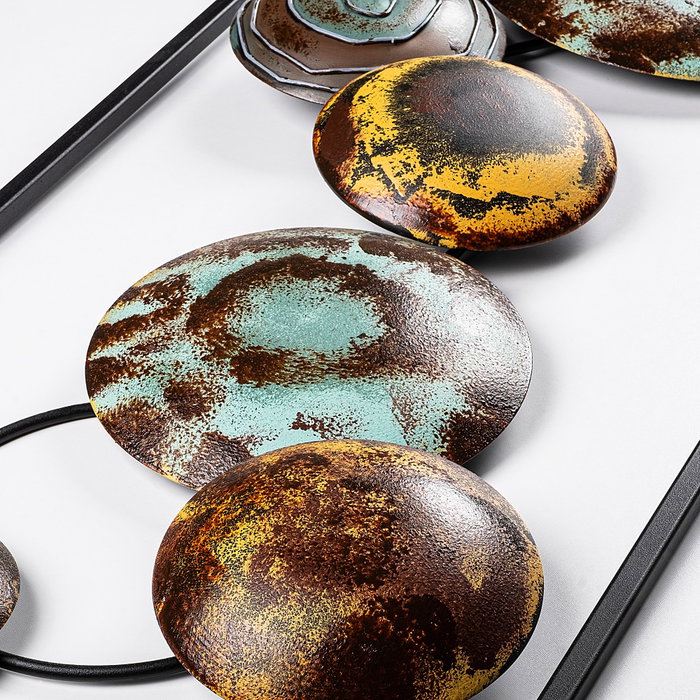 Wallity Textured - 4 Accesorio decorativo de pared de metal Multicolor
